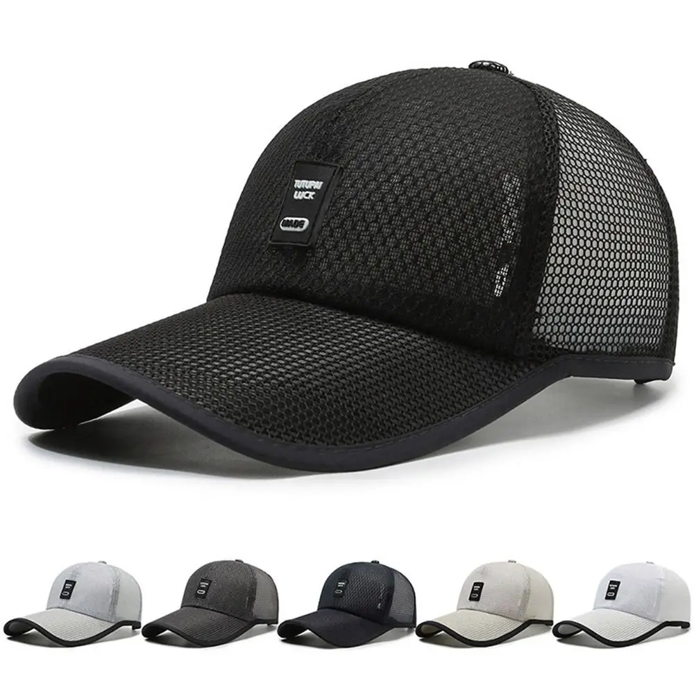 

Full Mesh Baseball Caps New Sun Protection Quick Dry Snapback Caps Hip Hop Adjustable Golf Dad Hat Men Women