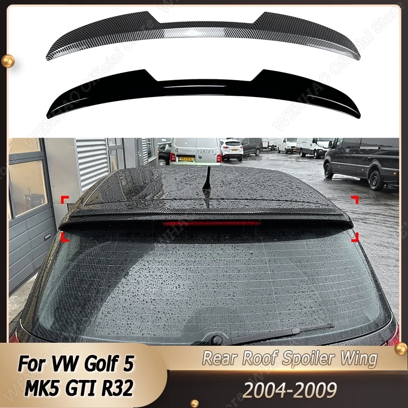 VW 골프 5 MK5 GTI R32 용 스포일러 하이 퀄리티, 블랙 ABS 플라스틱 자동차 테일 윙 장식, 리어 루프 립 바디 키트, 2004-2009 글로스