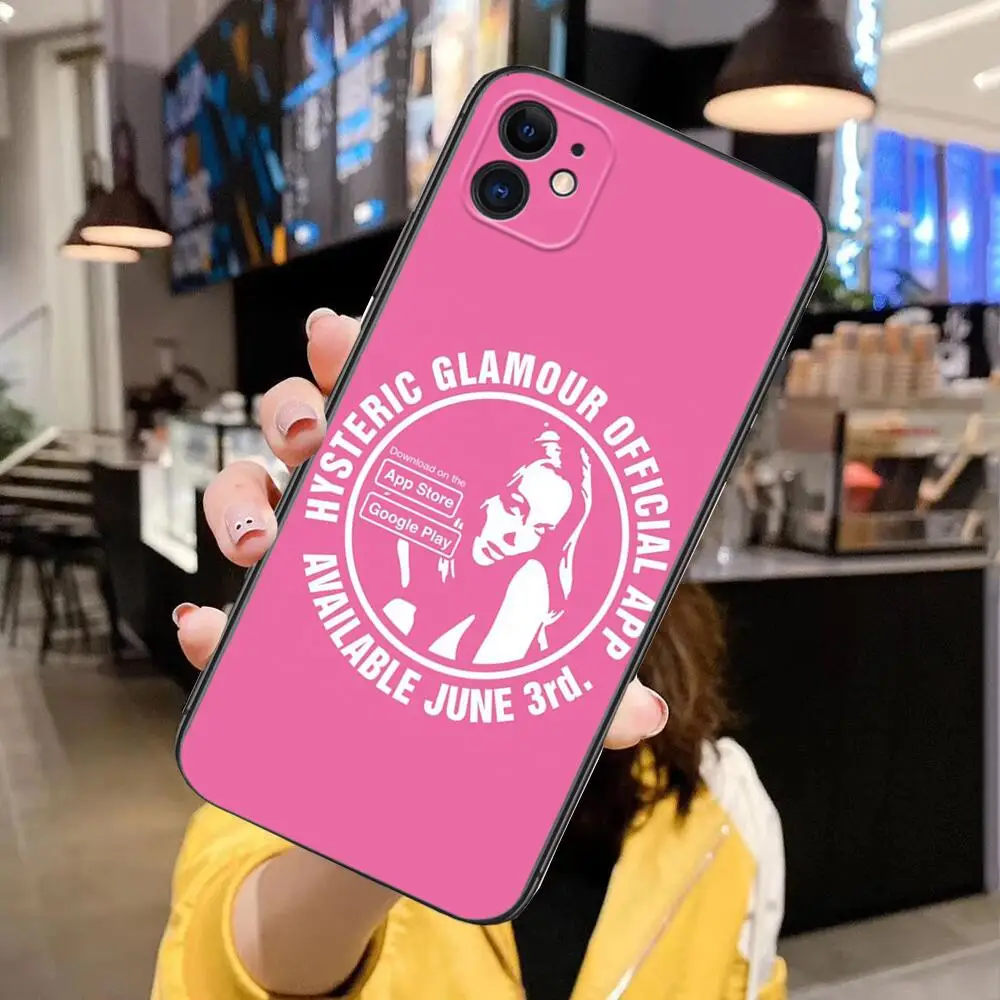 phone Case Japan Fashion Brand Hysteric Glamour Girl Tags Mirror For IPhone 13 12 11 Pro Max Mini SE XR X XS  Max 8Plus 7p 6 6S
