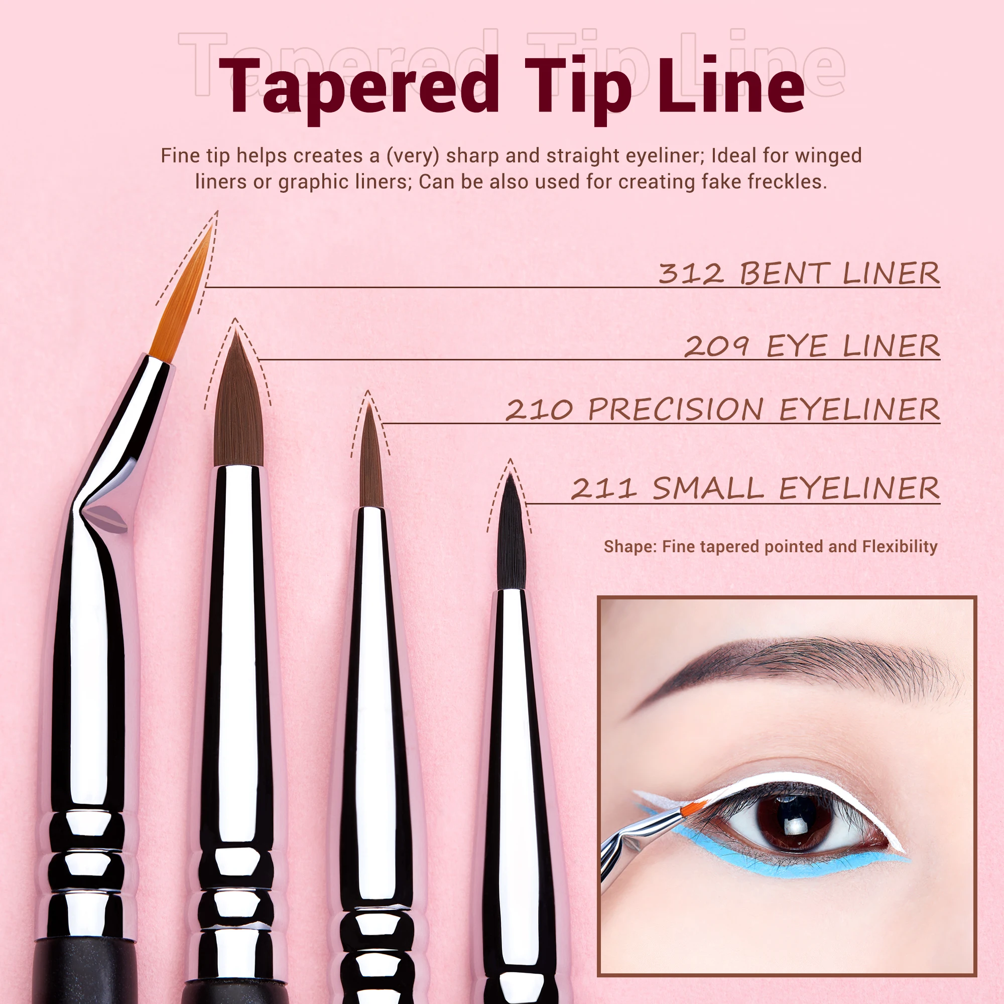 Eyeliner Brush, Precision Gel Eye Liner, Ultra Thin Makeup Brushes