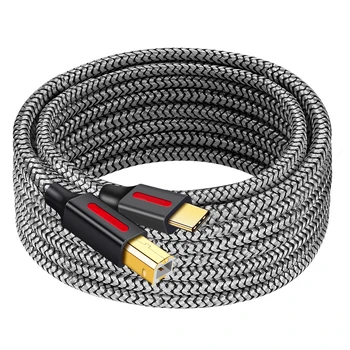 Cavo USB C a USB per Stampante da 1/2/3/5/6m per MacBook Pro, Scanner, Fax, Stampanti HP, Canon, Dell, Samsung, Cavo di Stampa Tipo C 2.0