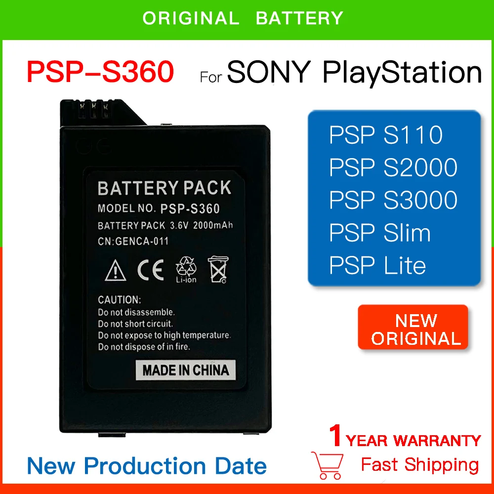 Batteria Al Litio Con Capacità Reale Al Psp-S360 Per Sony Psp-2000,Psp-3000,Psp-S110,Psp Slim/Lite Playstation Batteria Ricaricabile