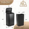 Step-on Trash Can 10.5 Gallon Garbage Can with Lid and Metal Pedal 40 Liter Waste Bin with Inner Bucket Back &Handle Indoor 3