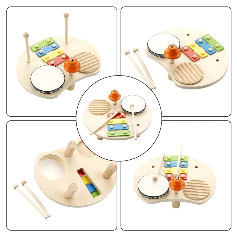 Musical Toy Drum Set Musical Instruments Baby Toy Music Percussion Instruments A52F