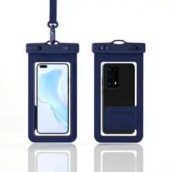 Waterproof Neck - Hanging Phone Pouch with Full Screen Touch Sensitivity (Dark blue)