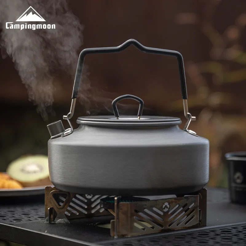 CAMPINGMOON Camping Teapot Outdoor Kettle Large Capacity Portable Aluminum Alloy Coffee Pot 0.8L 1L 1.5L camping cookware coffee and tea kettle