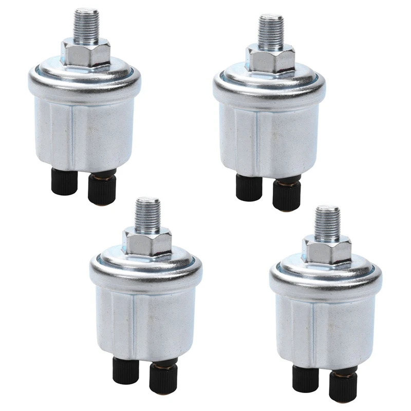 

4X Universal Vdo Oil Pressure Sensor 0 To 10 Bars 1/8 Npt Generator Part 10Mm Crew Plug Alarm Pressure Sensor