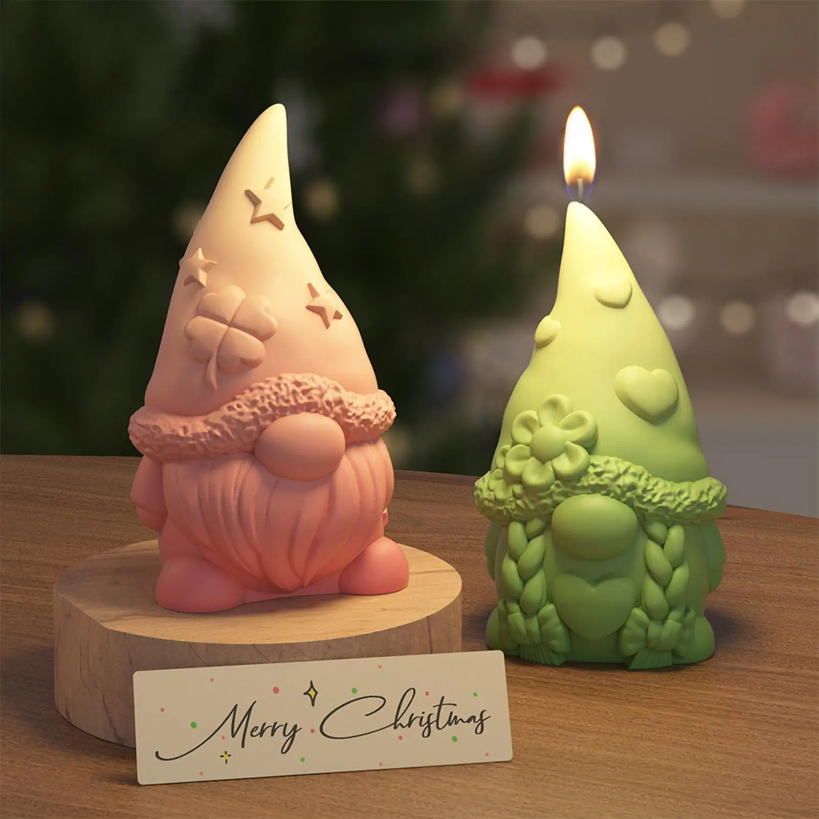 DIY Candle Silicone Mold 3D Gnome Christmas Handmade Gypsum Soap Cement Resin Molds Candle Making Supplies Festival Xmas Gift