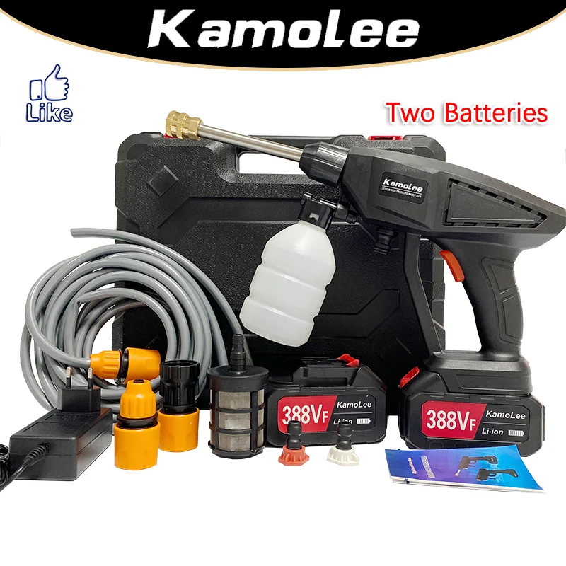 [2x5.0Ah Battery + ToolBox]Kamolee Cordless High Pressure Electric Car