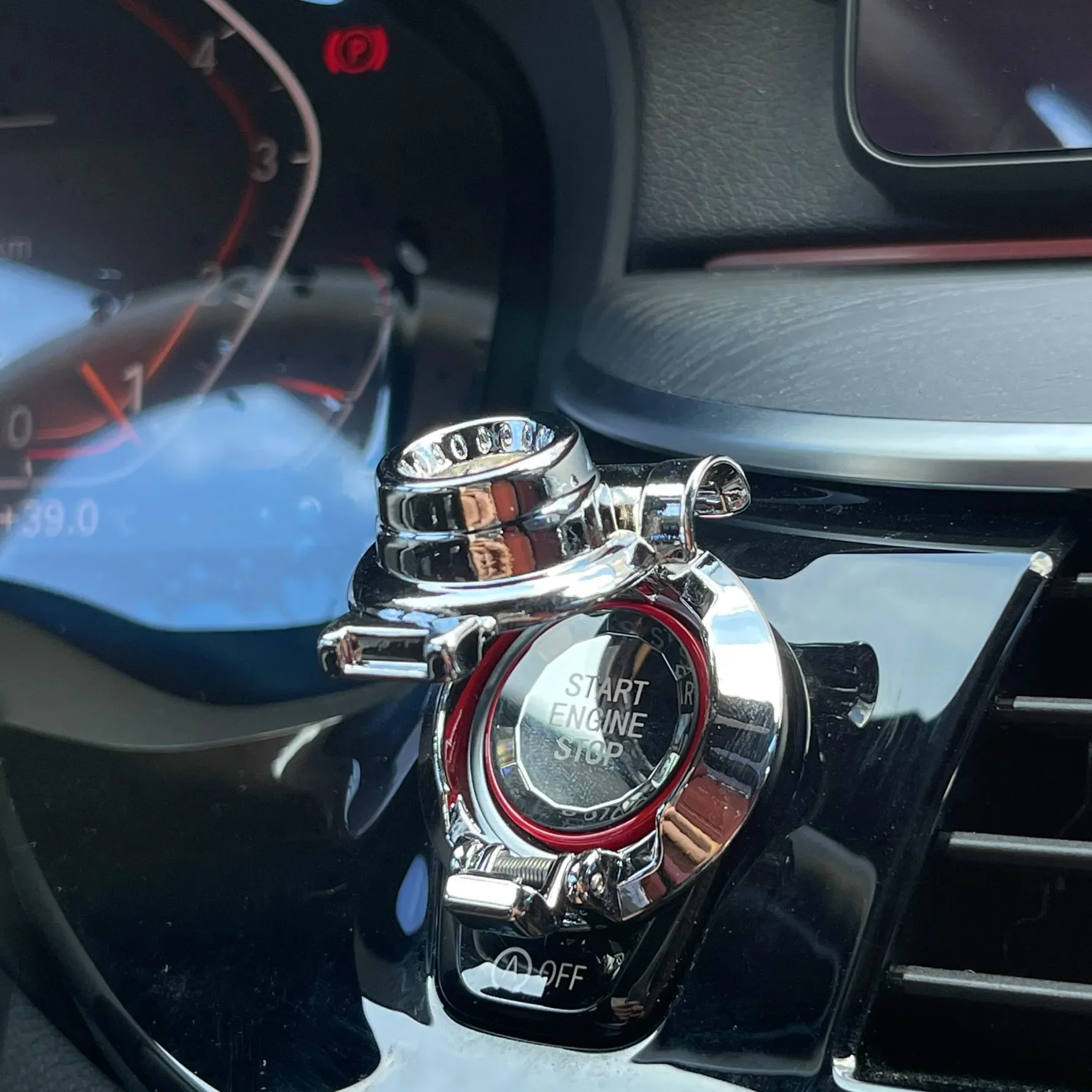 

Push Button Start Decorative Cover Car Decoration Push Button Start Protective Cover Sticker Start Button Decorative Ring