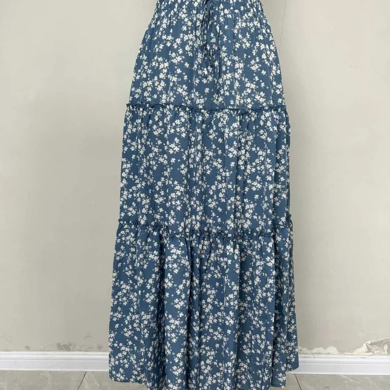 Floral Lace-Up Maxi Skirt 5