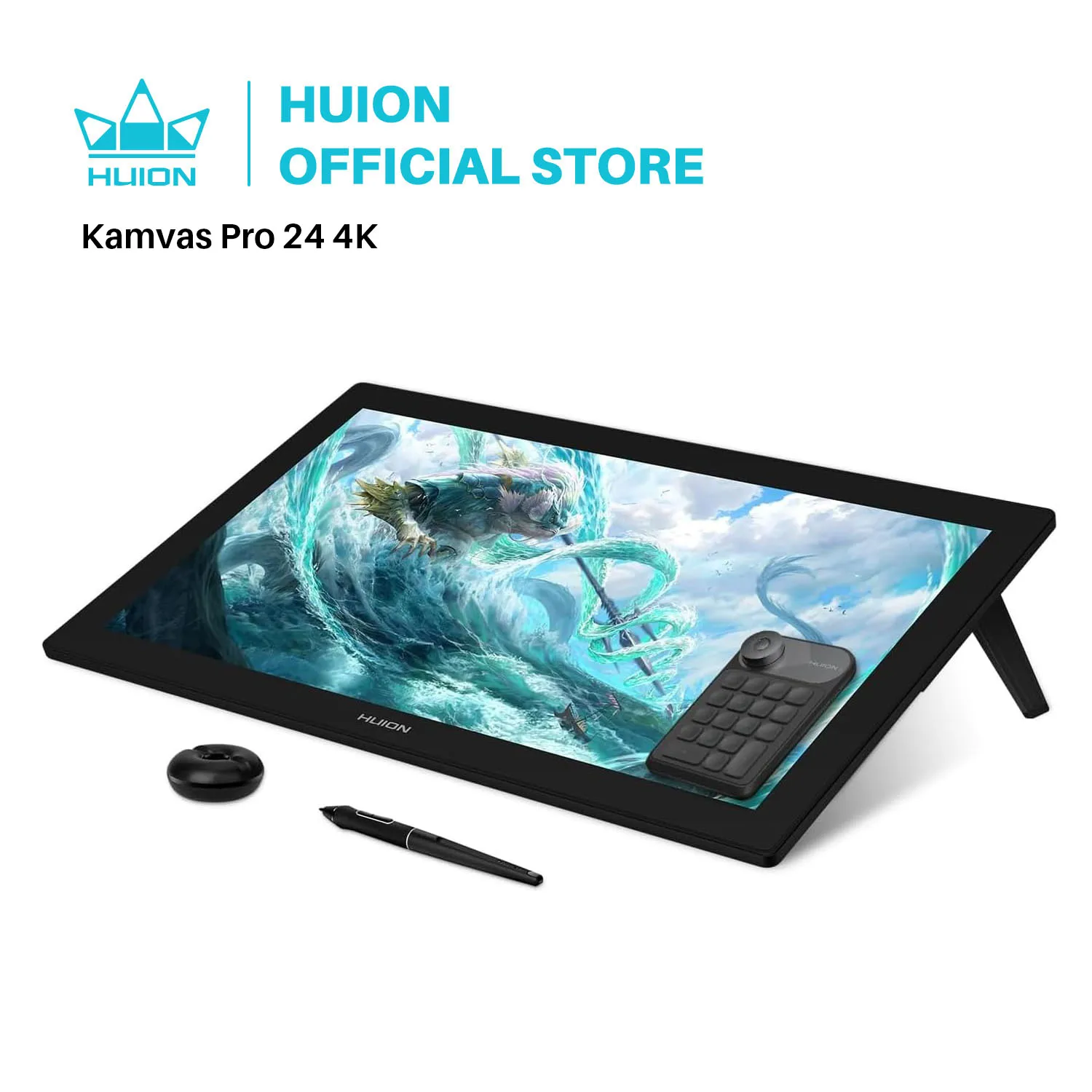 HUION Kamvas Pro 24 4K UHD Grafiktablett-Monitor 23,8 Zoll 140 