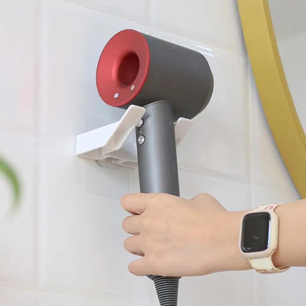 

Easy-install Hair Dryer Stand Wall-mounted Hair Dryer Stand with Anti-slip Self-adhesive Holder Organizer Great Load for Hair