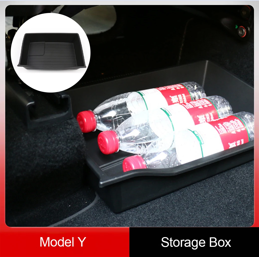 

For Tesla Model Y 2021 Under-Seat Drawer Storage Box Without Partition Organizer Accessory