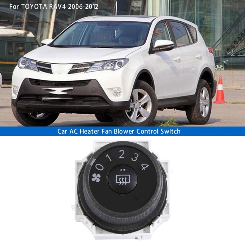 

1 PCS Car A/C Heater Fan Blower Control Switch White & Black ABS For TOYOTA RAV4 2006-2012