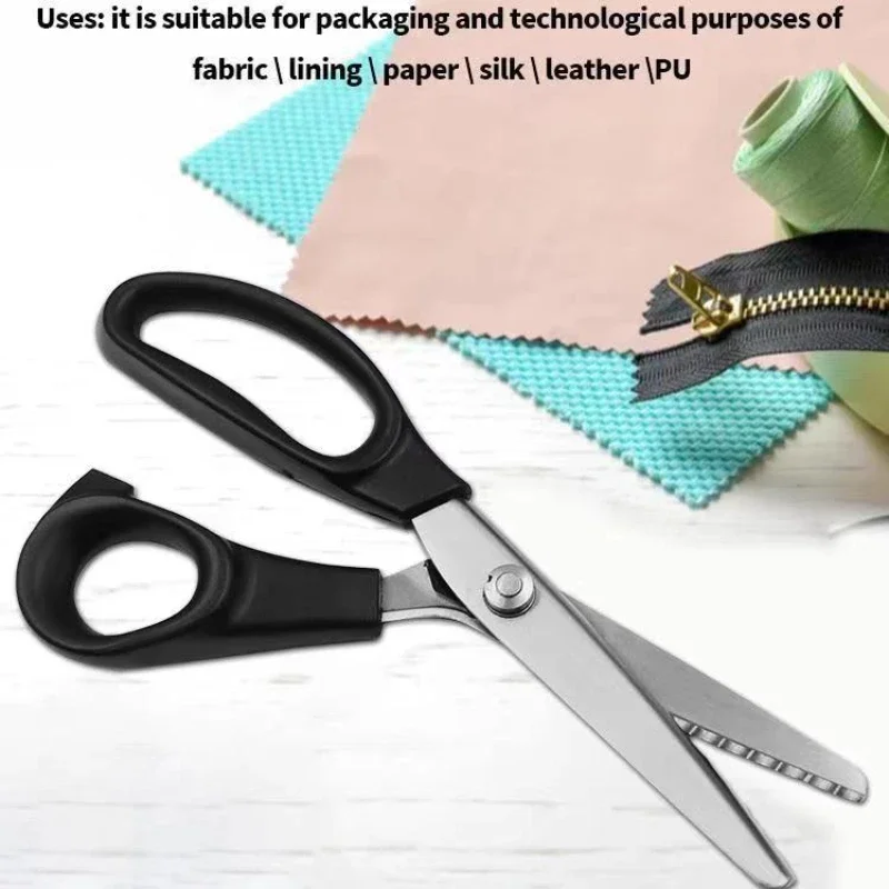 Fabric Cutter Stainless Steel Pinking Shears Grip Handled Professional Crafts Dressmaking Zig Zag Cut Sewing Scissors sewing scissors craft scissors sewing supplies