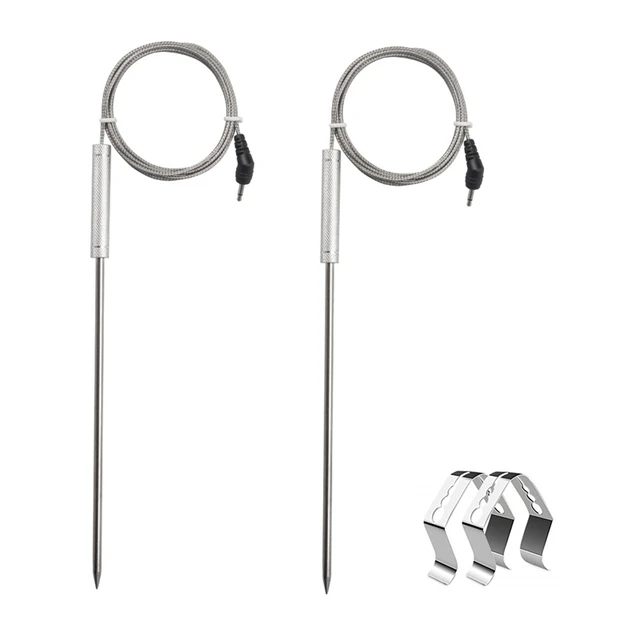 2 Pack Waterproof Thermometer Meat Probe & Clip Replacement For Thermopro  TP20