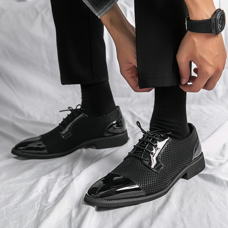 

Oxford Leather Men Shoes lace up Formal Dress Male Shoes outdoor Office Business Wedding Flats Footwear Mocassins men shoes