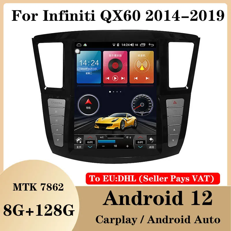 

Android 12 Carplay Auto For Infiniti QX60 JX35 2014-2019 Car Radio Automotive Multimedia Tesla Screen Bluetooth GPS 4G WIFI DSP