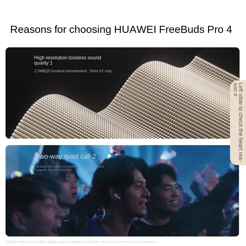HUAWEI FreeBuds Pro 4 High-resolution lossless sound quality Bluetooth 5.2 Supports active call noise reduction
