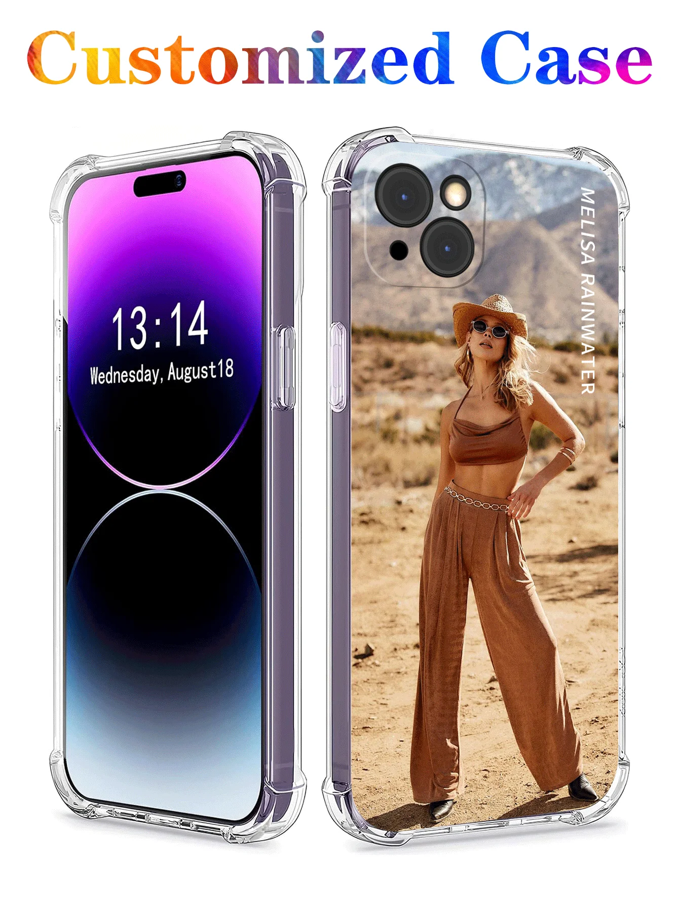 Customizable Clear Shockproof Phone Case with Photo Personalization