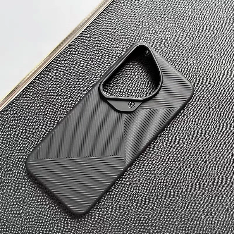 Geometric Matte Clear Stripe Slim Phone Case - Simple & Stylish Bumper