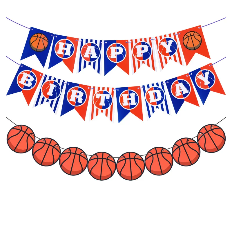 Sport Theme Party Banner Football Basketball Hanging Paper Garland Kids Boys Happy Birthday Party Decoration Favors Supplies