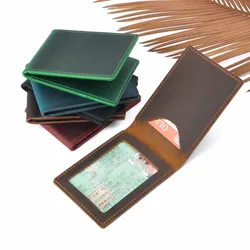 Genuine Leather Man Driver License Cover Crazy Horse Leather Sheath Concise Ancient Design Retro Fashion Passport Cover
