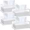 1pcs Clear Tissue Dispenser Box Plastics Transparent Restaurant Hotel Tissue Box Paper Rack Kitchen Organization Tissue Boxes 5