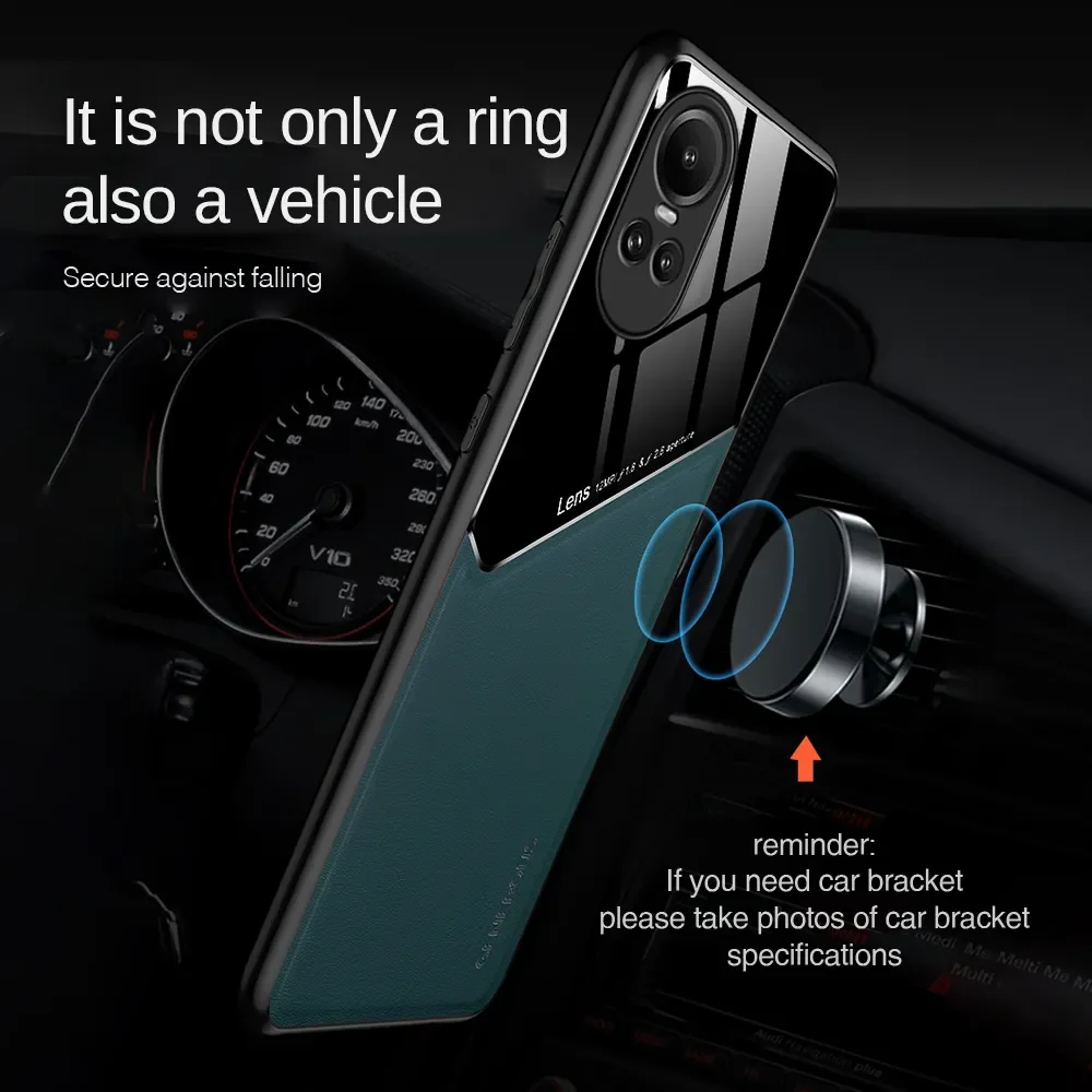 Leather Texture Phone Case with Car Magnetic Holder and Stand