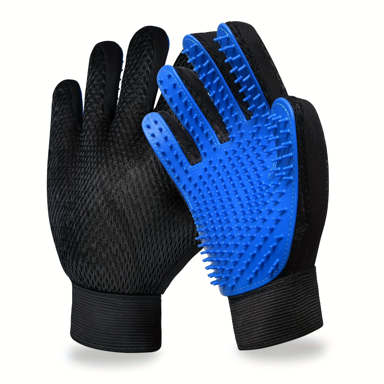 Pet Grooming & Massage Gloves - Silicone Hair Remover for Cats and Dogs, 2-Piece Set