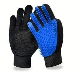 Pet Grooming & Massage Gloves - Silicone Hair Remover for Cats and Dogs, 2 - Piece Set (Left and right)