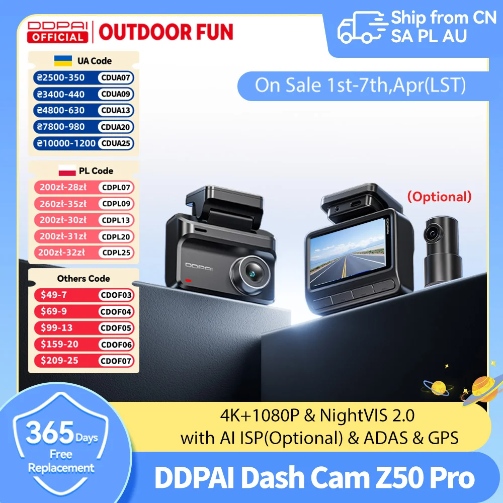 DDPAI Dashcam Z50 Pro 4K Auto-DVR Nachtsicht 5GHz Wi-Fi GPS ADAS 24h Parkmodus Unterstützt Front- und Rückkamera - AliExpress 34