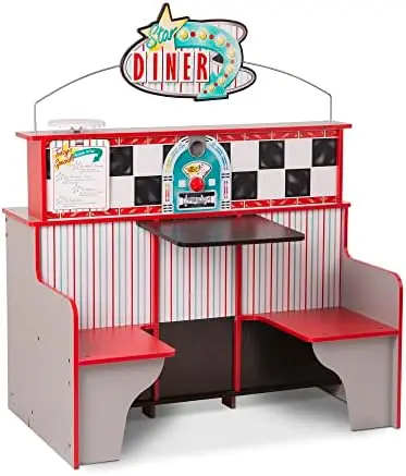 

Melissa & Doug Double-Sided Wooden Star Diner Restaurant Play Space