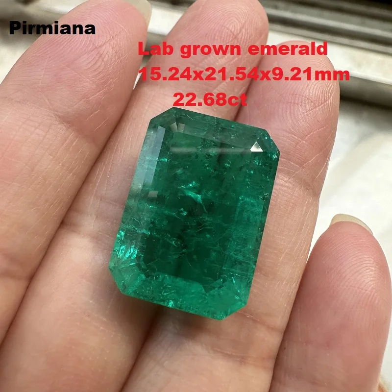 Pirmiana Top Quality 22.68ct Lab Grown Emerald Hydrothemal Method Labemeralds Nice Inclushions Like Natural Gems