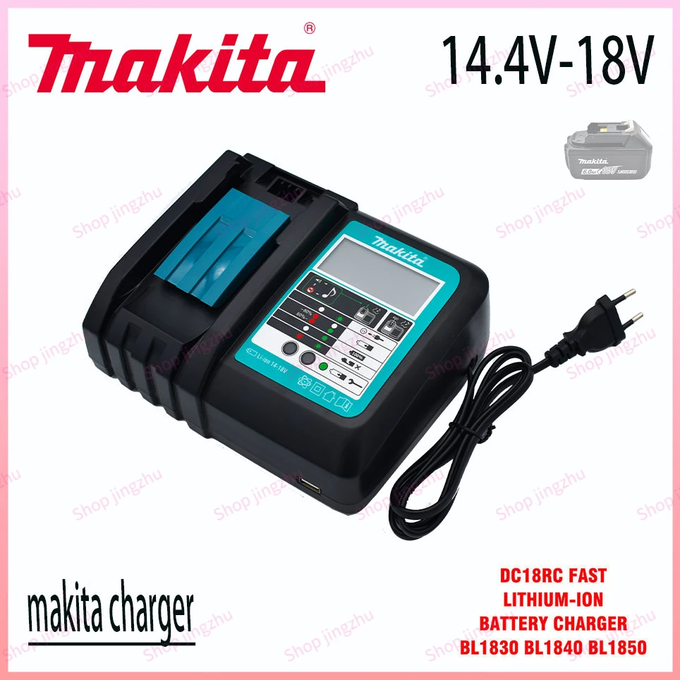 

100% Original Makita Charger 14.4V-18V DC18RC Battery Charger Makita 6000mAh Bl1830 Bl1430 BL1860 BL1890 Tool Power Charger