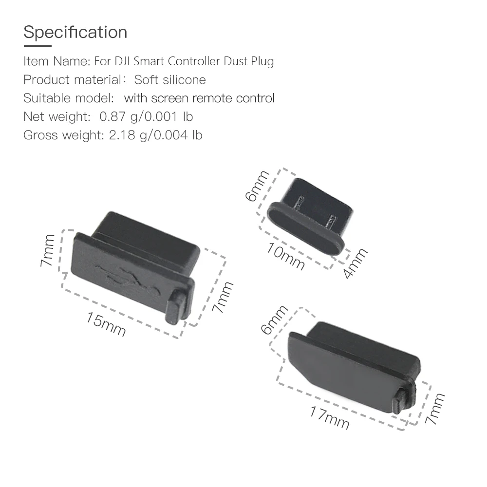 Silicone Dust Plug for Smart Controller USB/Type-C Interface Dust Plug Cover for DJI Mavic 2 Accessories 3pcs/set drone accessories dust plug drone repair parts drone battery port dust plug drone accessories case