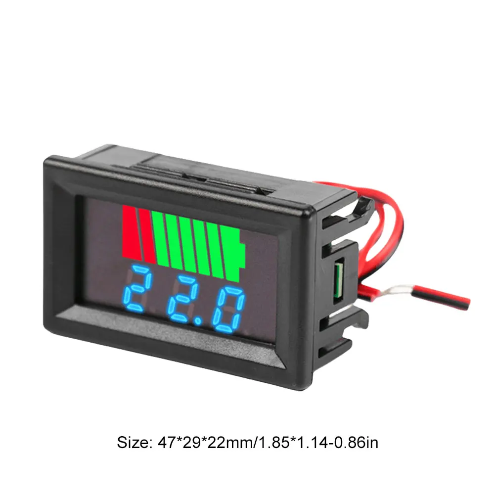자동차 배터리 충전 수준 표시기 용량 측정기 테스터 12V 24V 36V 48V 60V 72V 배터리 모니터 자동 식별
