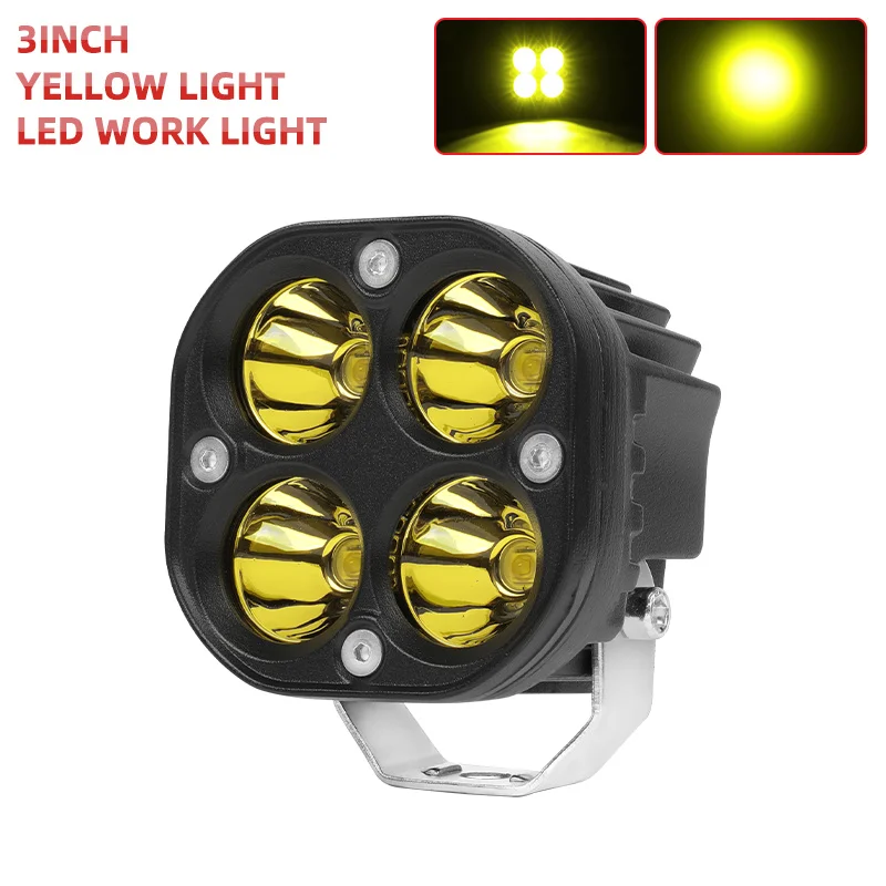 אופנוע haolide הוביל אור עבודה 12v 24v עבור מנורת ערפל צהוב מכונית 4 x4 חופש נהיגה אור לבן