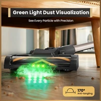 Aspirateur sans fil LAMZIEN V9PRO, 45000PA/40 min d'autonomie, filtration HEPA efficace, avec phare LED vert, brosse anti-enchevêtrement en forme de V pour sols durs, tapis et poils d'animaux. 5