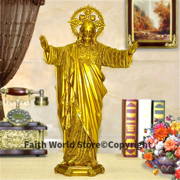 

HOT SALE # 50 CM large # TOP art Roman Catholicism Jesus Christ Home Decor Religious Decoration art Praying holy statue