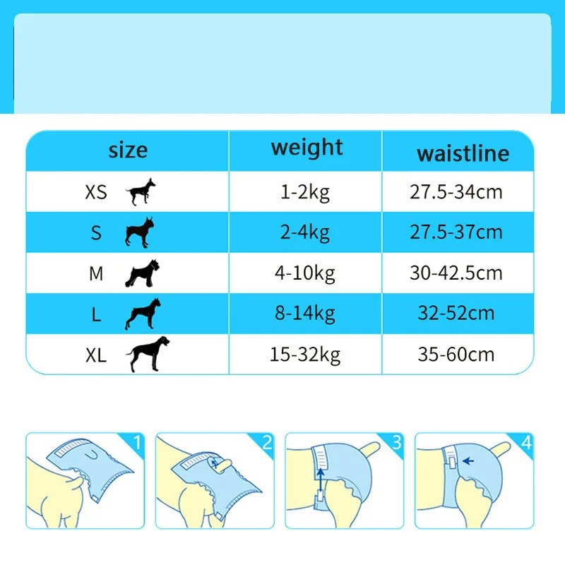 10PCS Disposable Dog Diapers Female/Male 3
