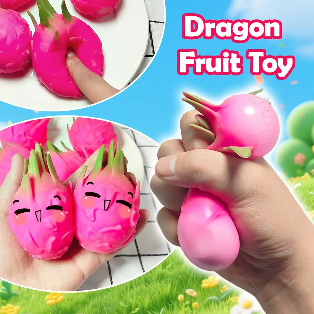 재미있는 용과 모양 스퀴즈볼 스트레스 해소 장난감 - 말랑말랑한 피젯 감각 장난감, 시뮬레이션 과일 음식