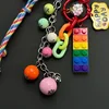 Ins Rainbow Beads Novel Personalized Hanging Chain Car Phone Case Key Bag Pendant for Men and Women Hanging Chain Decorative 5