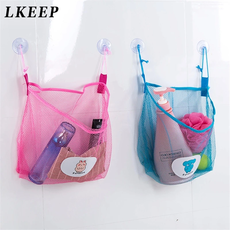

Multi-Function Space Saving Hanging Mesh Bags Clothes Organizer for Bedroom Cosmetic Bag Solid Color Durable Bathing Storage