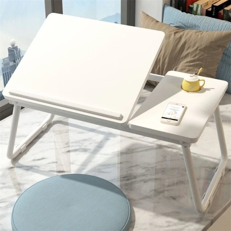 

Simple Bed Laptop Stand Student Dormitory Lift Study Table Folding Bedroom Small Desk Folding Multifunctional Desk Shelf