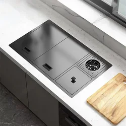 Hidden Nano Kitchen Sink 304 Stainless Steel   Cup Washer  Washing Vegetable Basin
