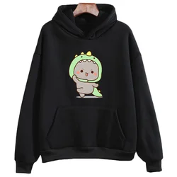 Cute Mochi Peach and Goma Hoodies Girls Fashion Sweatshirts Kawaii Cartoon Print Pullovers Women/Men Casual Aesthetic Clothing
