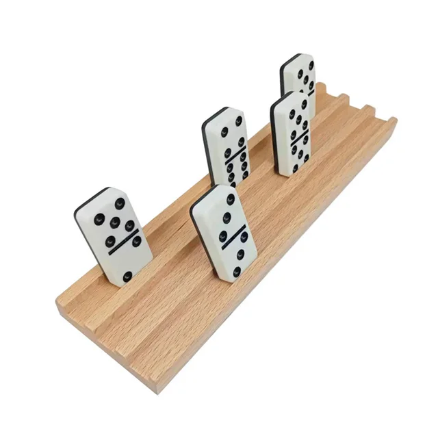 Wooden Anti-slip Base Tray for Domino Game Accessories Multi-function Design Natural Wood Storage Organizer Family Fun Wooden 4