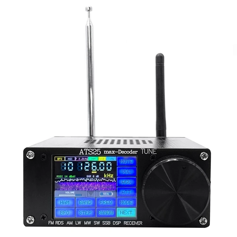 

4.17 Air ATS25 Max Decoder Full Band Radio Receiver FM RDS AM LW MW SW SSB DSP Receiver Support 2.4Inch Touch Screen